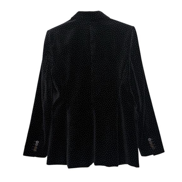 Theory Women's Size 10 Andorie Dot Velvet Jacket Black White Polka Dot Career - Picture 4 of 11